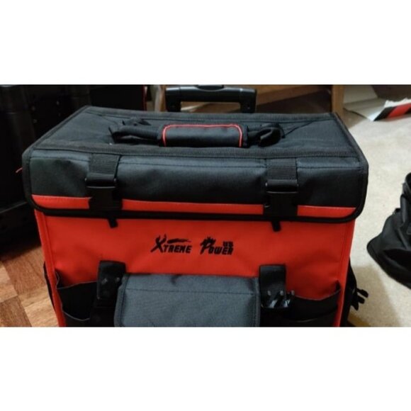 18" Rolling Tool Bag Adjustable Telescoping Handle Wide Storage Organizer - Picture 1 of 2